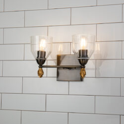 Modern Dimmable Felice 2 Light Vanity Light bathroom wall light fixture Dark Bronze-Lighting LumensBath/Flush Mounts