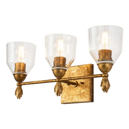 Modern Dimmable Felice 3 Light Vanity Light bathroom wall light fixture Gold-Lighting LumensBath/Flush Mounts