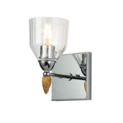 Modern Dimmable Felice 1 Light Wall Sconce In Chrome With Gold Accents Wall Lighting Fixtures Polished Chrome Wall Lamp for Living Room Bedroom Bathroom Hallway-Lighting LumensAccent Lamp