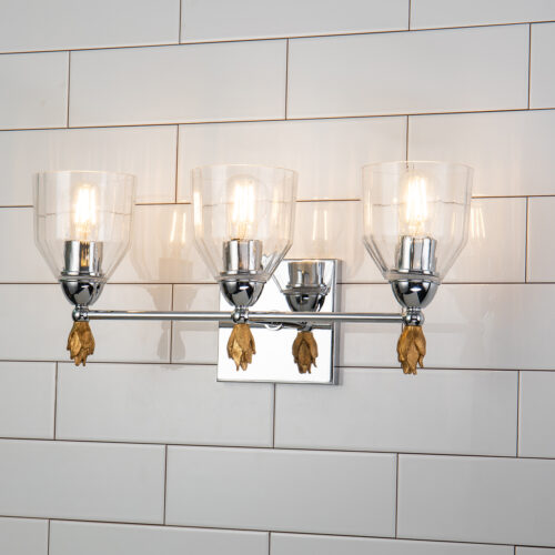 Modern Dimmable Felice 3 Light Vanity Light bathroom wall light fixture Polished Chrome-Lighting LumensBath/Flush Mounts