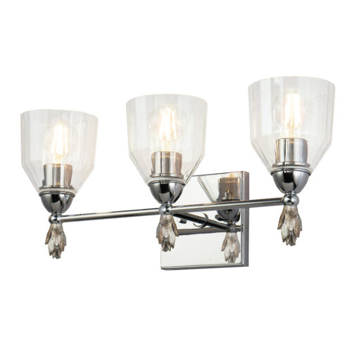 Modern Dimmable Felice 3 Light Vanity Light bathroom wall light fixture Polished Chrome-Lighting LumensBath/Flush Mounts