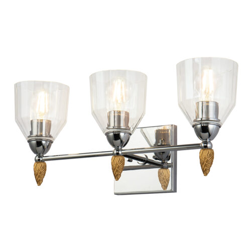 Modern Dimmable Felice 3 Light Vanity Light bathroom wall light fixture Polished Chrome-Lighting LumensBath/Flush Mounts