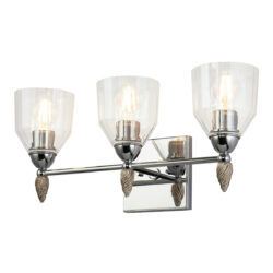 Modern Dimmable Felice 3 Light Vanity Light bathroom wall light fixture Polished Chrome-Lighting LumensBath/Flush Mounts