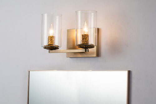 Modern Dimmable Bolivar 2-Light Vanity Light bathroom wall light fixture Antique Brass-Lighting LumensBath/Flush Mounts