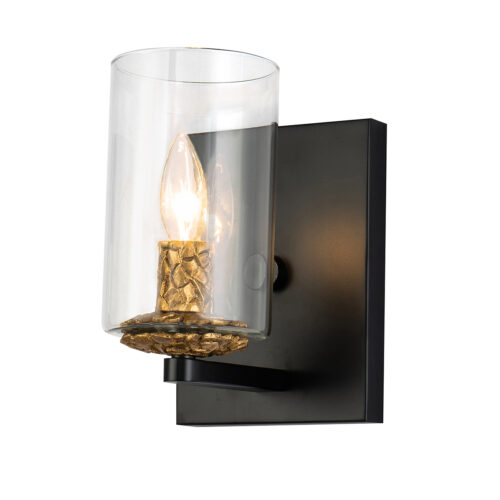 Modern Dimmable Bolivar 1-Light Wall Sconce Wall Lighting Fixtures Mate Black Wall Lamp for Living Room Bedroom Bathroom Hallway-Lighting LumensAccent Lamp