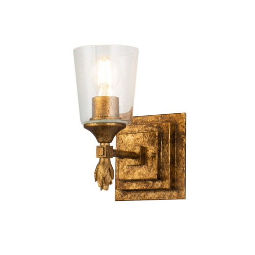 Modern Dimmable Vetiver 1 Light Wall Sconce Gold Wall Lighting Fixtures Gold leaf Wall Lamp for Living Room Bedroom Bathroom Hallway-Lighting LumensAccent Lamp