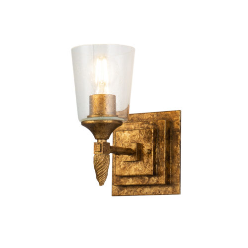 Modern Dimmable Vetiver 1 Light Wall Sconce Gold Wall Lighting Fixtures Gold leaf Wall Lamp for Living Room Bedroom Bathroom Hallway-Lighting LumensAccent Lamp