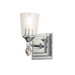 Modern Dimmable Vetiver 1 Light Wall Sconce In Chrome Wall Lighting Fixtures Polished Chrome Wall Lamp for Living Room Bedroom Bathroom Hallway-Lighting LumensAccent Lamp