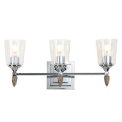 Modern Dimmable Vetiver Light Vanity In Silver With Gold Accents bathroom wall light fixture Polished Chrome-Lighting LumensBath/Flush Mounts