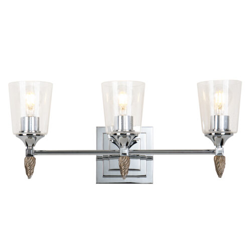 Modern Dimmable Vetiver Light Vanity In Silver With Gold Accents bathroom wall light fixture Polished Chrome-Lighting LumensBath/Flush Mounts