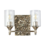 Modern Dimmable Mosaic 2-Light Vanity Light In Silver bathroom wall light fixture Silver-Lighting LumensBath/Flush Mounts