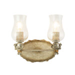 Modern Dimmable Trellis 2-Light Vanity In Bone bathroom wall light fixture-Lighting LumensBath/Flush Mounts