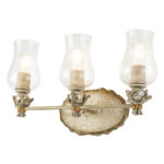 Modern Dimmable Trellis 3-Light Vanity In Bone bathroom wall light fixture-Lighting LumensBath/Flush Mounts