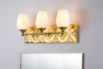 Modern Dimmable Epsilon Modern 3 Light Bath Vanity bathroom wall light fixture Aged Brass-Lighting LumensBath/Flush Mounts