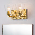 Modern Dimmable Alpha 2 Light Vanity Light With Glass bathroom wall light fixture Aged Brass-Lighting LumensBath/Flush Mounts