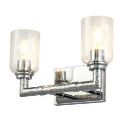 Modern Dimmable Rampart 2 Light Bath Vanity bathroom wall light fixture Polished Chrome-Lighting LumensBath/Flush Mounts