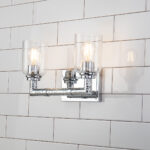 Modern Dimmable Rampart 2 Light Bath Vanity bathroom wall light fixture Polished Chrome-Lighting LumensBath/Flush Mounts