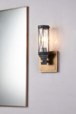 Modern Dimmable Abbey 1 Light Mid Century Modern Wall Sconce Wall Lighting Fixtures Weather Zinc+ Antique Brass Wall Lamp for Living Room Bedroom Bathroom Hallway-Lighting LumensAccent Lamp