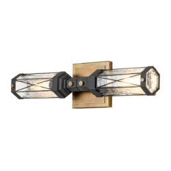 Modern Dimmable Abbey 2 Light Wall Vanity Sconce bathroom wall light fixture Weather Zinc+ Antique Brass Wall Lamp for Living Room Bedroom Bathroom Hallway-Lighting LumensAccent Lamp