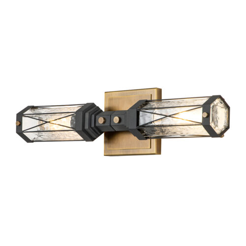 Modern Dimmable Abbey 2 Light Wall Vanity Sconce bathroom wall light fixture Weather Zinc+ Antique Brass Wall Lamp for Living Room Bedroom Bathroom Hallway-Lighting LumensAccent Lamp