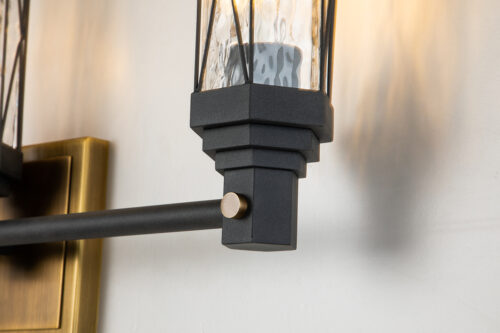 Modern Dimmable Abbey 3 Light Bath Lighting In Black And Brass Weather Zinc+ Antique Brass-Lighting LumensBath/Flush Mounts