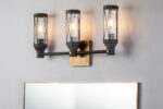 Modern Dimmable Abbey 3 Light Bath Lighting In Black And Brass Weather Zinc+ Antique Brass-Lighting LumensBath/Flush Mounts