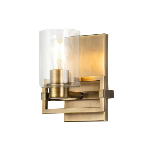 Modern Dimmable Estes 1 Light Wall Sconce In Aged Brass Wall Lighting Fixtures Antique Brass Wall Lamp for Living Room Bedroom Bathroom Hallway-Lighting LumensAccent Lamp