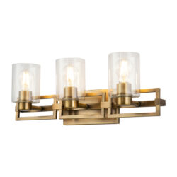 Modern Dimmable Estes 3 Light Bath Vanity bathroom wall light fixture Antique Brass-Lighting LumensBath/Flush Mounts