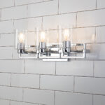 Modern Dimmable Estes 3 Light Bath Vanity bathroom wall light fixture Polished Chrome-Lighting LumensBath/Flush Mounts