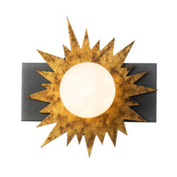 Modern Dimmable Soleil 1 Light Wall Sconce Star Gold And Weathered Zinc Wall Lighting Fixtures WZC+Gold Wall Lamp for Living Room Bedroom Bathroom Hallway-Lighting LumensAccent Lamp