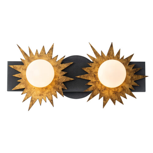 Modern Dimmable Soleil 2 Light Gold And Zinc Bath Vanity Light Star Shape bathroom wall light fixture WZC+Gold-Lighting LumensBath/Flush Mounts