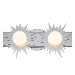 Modern Dimmable Soleil 2 Light Chrome Bath Vanity Light Star Shape bathroom wall light fixture Polished Chrome-Lighting LumensBath/Flush Mounts