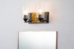 Modern Dimmable Bocage 2 Light Matte Black Bath Bar With Gold Accent bathroom light fixture Mate Black-Lighting LumensBath/Flush Mounts