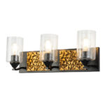 Modern Dimmable Bocage 3 Light Black And Gold Bath Bar bathroom light fixture Mate Black-Lighting LumensBath/Flush Mounts