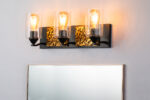 Modern Dimmable Bocage 3 Light Black And Gold Bath Bar bathroom light fixture Mate Black-Lighting LumensBath/Flush Mounts