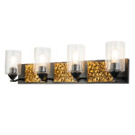 Modern Dimmable Bocage 4 Light Black And Gold Bath Bar bathroom light fixture Mate Black-Lighting LumensBath/Flush Mounts