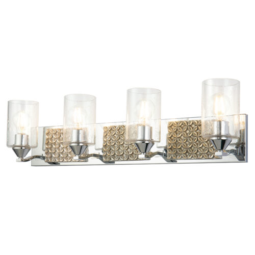 Modern Dimmable Arcadia 4 Light Bath Bar In Chrome bathroom light fixture Polished Chrome-Lighting LumensBath/Flush Mounts