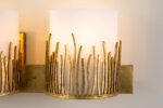 Modern Dimmable Sawgrass 3 Light Vanity In Distressed Gold bathroom wall light fixture Gold-Lighting LumensBath/Flush Mounts