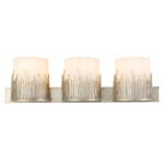 Modern Dimmable Sawgrass 3 Light Vanity In Distressed Silver bathroom wall light fixture Silver-Lighting LumensBath/Flush Mounts