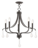 5 Light English Bronze Chandelier with Steel base material-Lighting LumensChandeliers