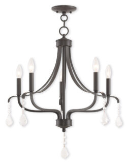 5 Light English Bronze Chandelier with Steel base material-Lighting LumensChandeliers