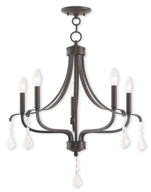 5 Light English Bronze Chandelier with Steel base material-Lighting LumensChandeliers