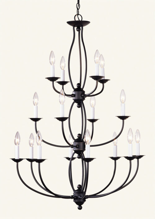 16 Light Bronze Chandelier with Steel base material-Lighting LumensChandeliers