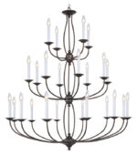 24 Light Bronze Chandelier with Steel base material-Lighting LumensChandeliers