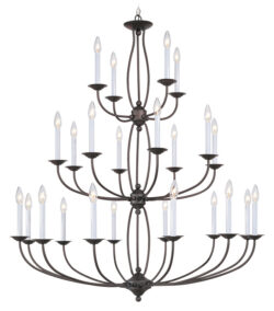 24 Light Bronze Chandelier with Steel base material-Lighting LumensChandeliers