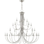 38 Light Brushed Nickel Chandelier with Steel base material-Lighting LumensChandeliers