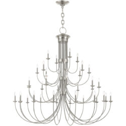 38 Light Brushed Nickel Chandelier with Steel base material-Lighting LumensChandeliers