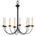 8 Light Black Chandelier with Steel base material-Lighting LumensChandeliers