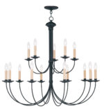 15 Light Black Chandelier with Steel base material-Lighting LumensChandeliers