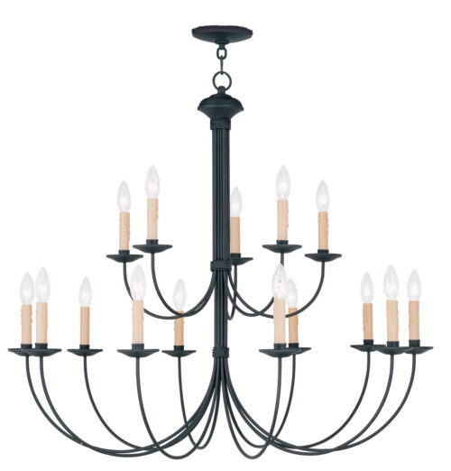 15 Light Black Chandelier with Steel base material-Lighting LumensChandeliers